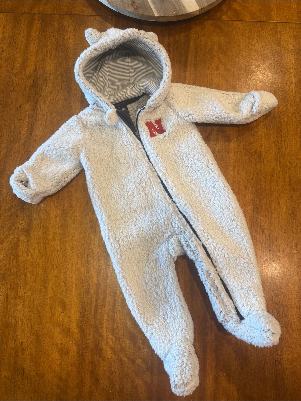 Nebraska Cornhuskers baby Sherpa one piece